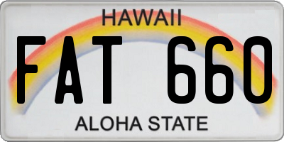 HI license plate FAT660