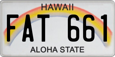 HI license plate FAT661