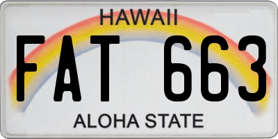 HI license plate FAT663