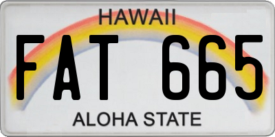 HI license plate FAT665