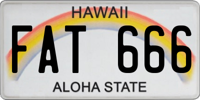 HI license plate FAT666