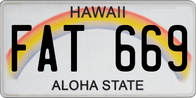 HI license plate FAT669