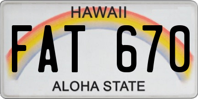 HI license plate FAT670