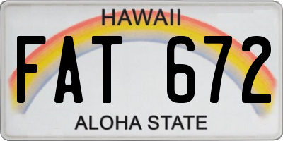 HI license plate FAT672
