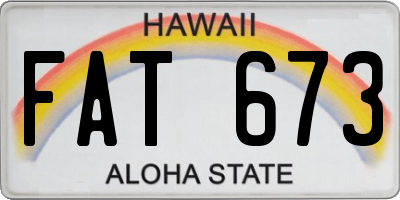 HI license plate FAT673