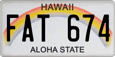 HI license plate FAT674