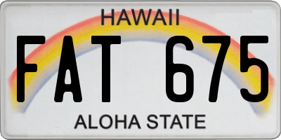 HI license plate FAT675