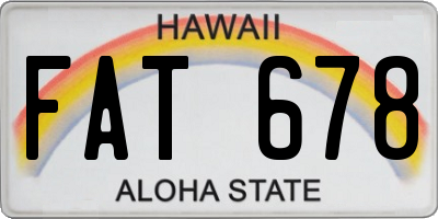 HI license plate FAT678