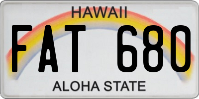 HI license plate FAT680