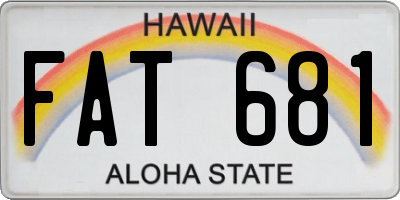 HI license plate FAT681