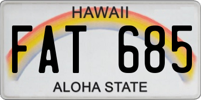 HI license plate FAT685