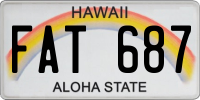 HI license plate FAT687