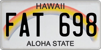 HI license plate FAT698