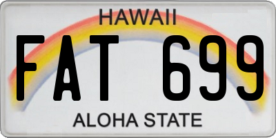 HI license plate FAT699