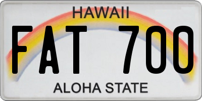 HI license plate FAT700
