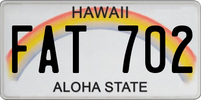 HI license plate FAT702