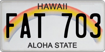 HI license plate FAT703