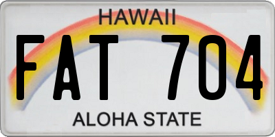 HI license plate FAT704