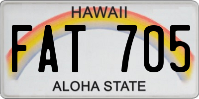 HI license plate FAT705