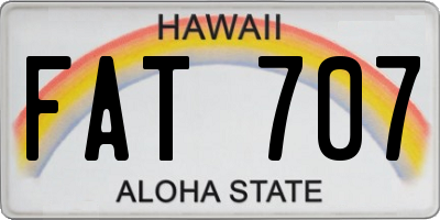 HI license plate FAT707
