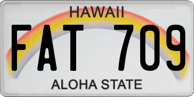 HI license plate FAT709