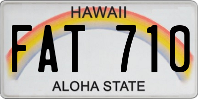 HI license plate FAT710