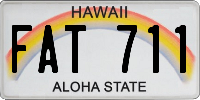 HI license plate FAT711