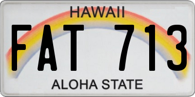 HI license plate FAT713