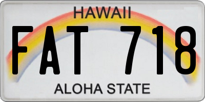 HI license plate FAT718