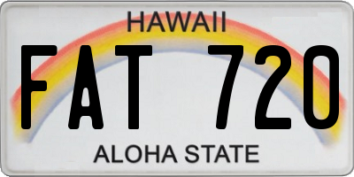 HI license plate FAT720