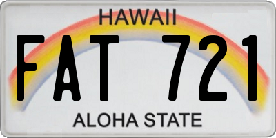 HI license plate FAT721