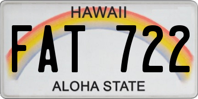 HI license plate FAT722