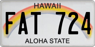 HI license plate FAT724