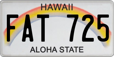 HI license plate FAT725