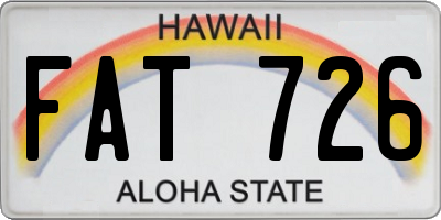 HI license plate FAT726