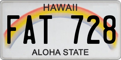 HI license plate FAT728