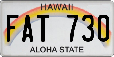 HI license plate FAT730