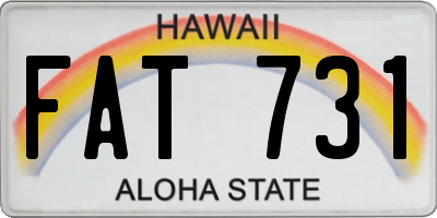HI license plate FAT731