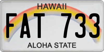 HI license plate FAT733