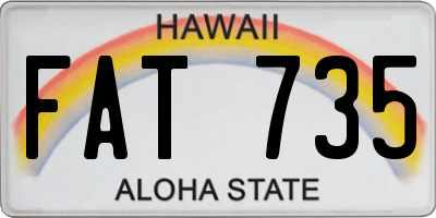HI license plate FAT735