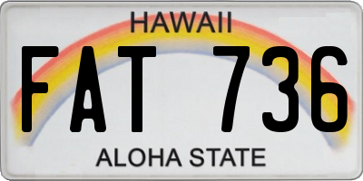 HI license plate FAT736