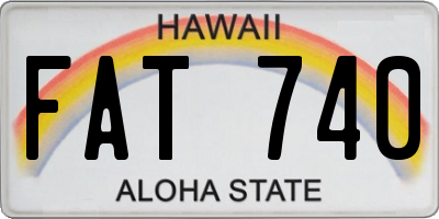 HI license plate FAT740