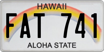 HI license plate FAT741