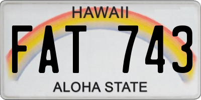 HI license plate FAT743