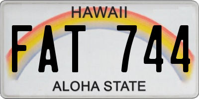 HI license plate FAT744