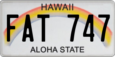 HI license plate FAT747