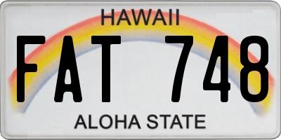HI license plate FAT748
