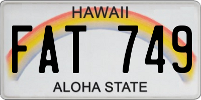 HI license plate FAT749