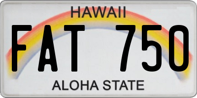 HI license plate FAT750