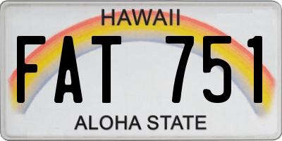 HI license plate FAT751